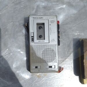 Silver Portable Cassette Recorder